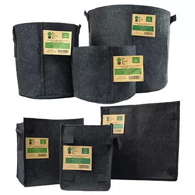 Fabric Pots Round & Square Black Recycled Materials Hydroponics Plant Pots Grow • £4.30