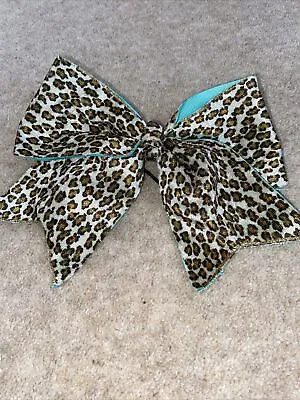 Cheerleading Style Big Chunky Hair Bow Animal Print And Green • £0.99