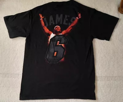 MIAMI HEAT LEBRON JAMES 6 NBA Majestic T-Shirt Men's Med Black - 2-Sided! • $12