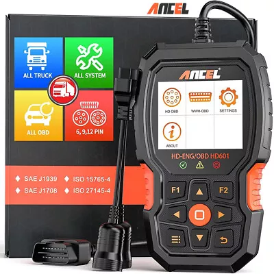 ANCEL HD601 Diesel Heavy Duty Truck OBD All System Diagnostic Scanner Scan Tool • $135.99