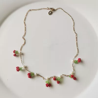 $8.99 • Buy New 16  Zara Pearl Beads Cherry Collar Necklace Gift Fashion Women Party Jewelry