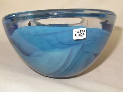 Kosta Boda Atoll Blue Clear Glass Candle Holder For Tea Light Anna Ehrner Label • $39.99
