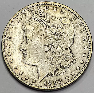 1893 U.S. Morgan Silver Dollar - Cleaned / Bent • $59.15