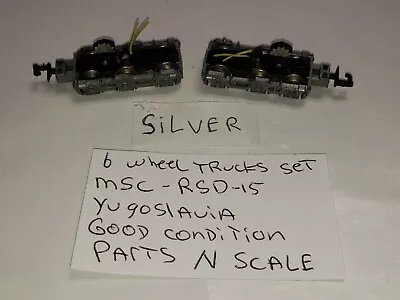 GEARED 6 WHEEL TRUCKS SET MRC RSD-15 N Scale Parts Yugoslavia Locomotive • $25.71