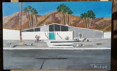 Mid Century Modern Style Painting Impressionist Palm Springs Modernist • $75