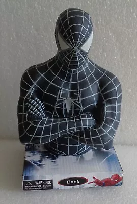 New 2007 Monogram Marvel Comics Spiderman 3 Black Costume Bust Bank 7 1/2  67005 • $49.99