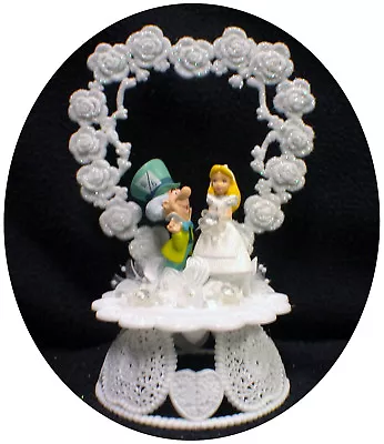 ALICE IN WONDERLAND Mad Hatter Wedding Cake Topper  ITS TIME  Funny Fairytale • £51.10