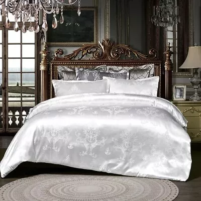 Luxury Jacquard Bedding Set King Size Duvet Cover Bed Linen Queen Quilt Cover  • £48.47