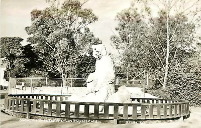 RPPC Postcard Statue La Brea Tar Pits Los Angeles X 8la • $9.49