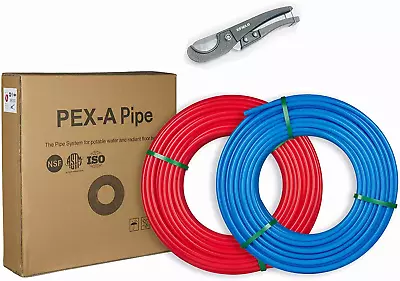 1/2 Inch 2 X100 Ft Pex-A Pipe/Tubing Blue & Red 200 Ft Length For Potabl • $114.99