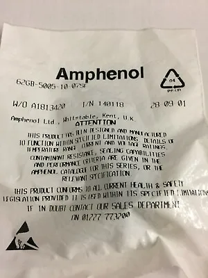 Amphenol 62gb-5005-10--07SF Military Spec Circular Connector. Racal Radio Etc. • £19.95