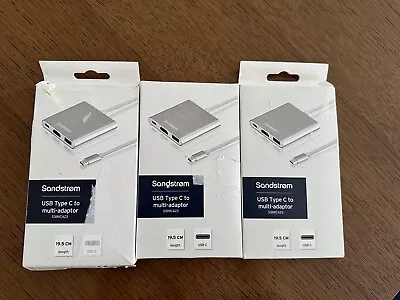 SANDSTROM USB Type C To Multi Adaptor Adapter Type C HDMI USB 3 Port S3IN1CA23 • £8.99