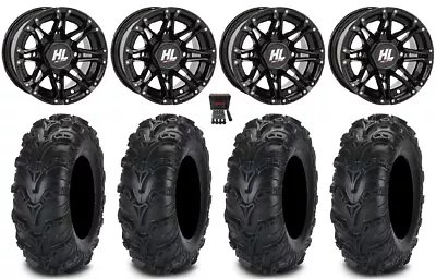 High Lifter HL3 12  Wheels Bk 25  Mud Lite II Tires Kawasaki Brute Force IRS • $848.52