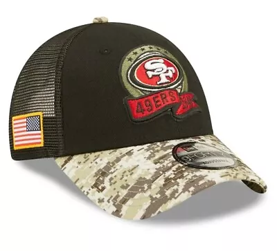 $65 • Buy San Francisco 49ers New Era 2022 Salute To Service Snapback Trucker Hat Shanahan
