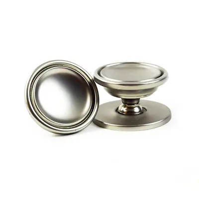 $9.23 • Buy Knob Handle Pull Kitchen/Bath Cabinet Hardware Vintage Satin Nickel Backplate