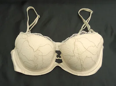 M & S Autograph  Padded Balcony Bra Graphic Floral Lace Cream Marks Spencer • £12.99
