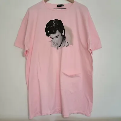VINTAGE Alore Elvis Presley Pink Single Stitch Tshirt Made In USA FREE SHIPPING • $22.50