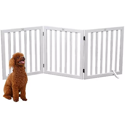 Wooden Dog Gate Freestanding Pet Gate Foldable Dog FenceHouse Pet Gate For D... • $70.36