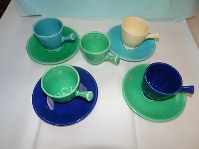 Vintage Original Fiesta - 5 Demitasse Cups & 4 Demi Saucers (#Je84) • $195