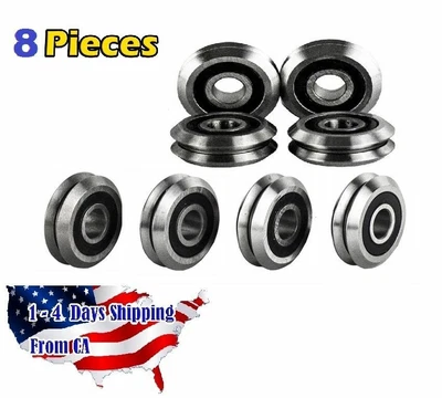 $29.95 • Buy RM2-2RS 3/8  V Groove Roller Bearing Rubber Sealed Line Track (8PCS)