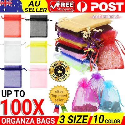 10-100pcs Organza Bag Sheer Bags Candy Packaging Jewellery Gift Wedding Pouch AU • $10.45