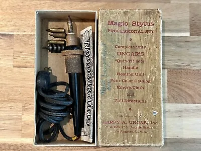 Vintage Ungar's Magic Stylus Professional Set Quin-Tip-Lets - Wood Burning Kit • $22