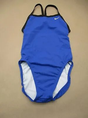 NIKE DRI-FIT Size 6 Womens Unlined Wireless One-Piece Sports Swimming Suit 2H • $10