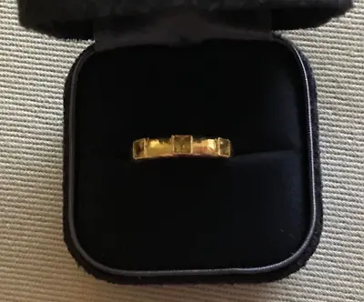 Elizabeth Locke 19k Yellow Gold Princess Cut Yellow Sapphire 3 Stone Ring Sz 6.5 • $2400