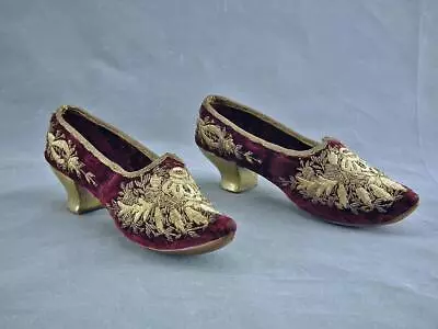 Antique 18th -19th Century Turkish Ottoman Islamic Gold Embroidered Lady's Shoes • $2500