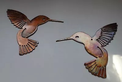 Hummingbird Pair (Left & Right) - Metal Wall Art - Copper 6  X 6   • $29.98