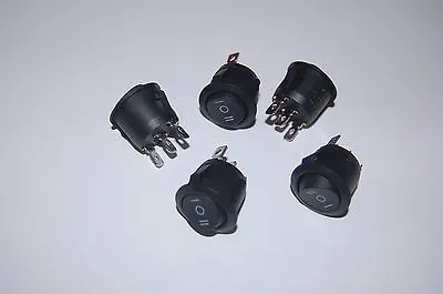 10Pcs Round 3 Position ON-OFF-ON Boat Rocker Switch 3 Pin 250V AC 6A Maintain • $2.88