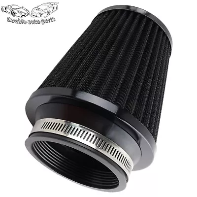 Black Dry Air Filter Cold Air Intake Cone Replacement 3  76mm High Flow Inlet • $11.99