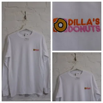 Actual Fact Dillas Donuts Hip Hop J Dilla White Long Sleeve Tee T-shirt • £23