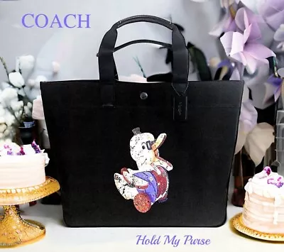 COACH Black Diaper Bag Travel Shopper Beach Fisher Price Doodle Duck Tote Bag • $359.05