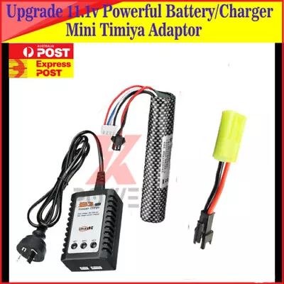 11.1v Lipo Battery Tamiya SM Adaptor  Upgrade B3 Charger Gen 8 416 Gel Blaster • $22.94