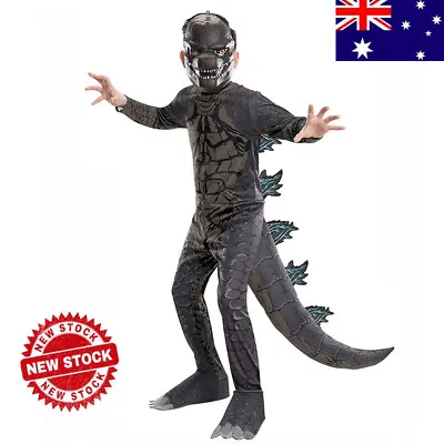 Kids Godzilla Cosplay Costumes Dinosaur Jumpsuit Mask Party Fancy Outfits AU • $18.04