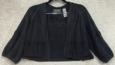 Axcess Juniors Black 3/4 Sleeve Shrug Sweater Size Large • $7.69