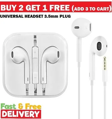 Wired Earphones For Apple IPhone IPad Samsung Headphones With Mic 3.5MM Aux UK T • £3.09