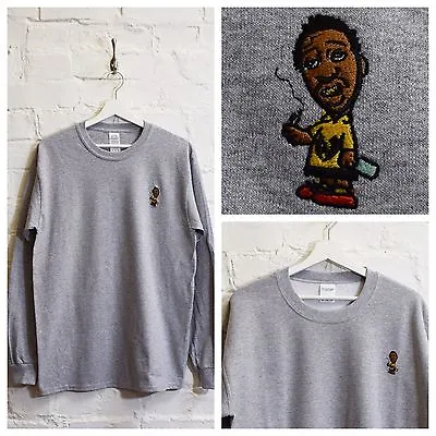 Actual Fact ODB X Charlie Brown Heather Grey Hip Hop Long-sleeved Tee T-shirt • £23