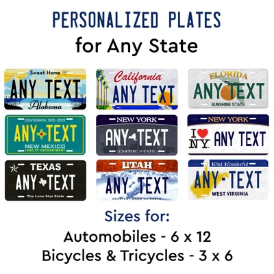 $13.99 • Buy Customized License Plate Tag For Any State Auto Car Bicycle Bike Wall Door Sign