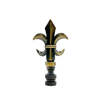 Lamp Finial-FLEUR DE LIS Aged Brass Finish Highly Detailed Metal Casting-FS • $16.19