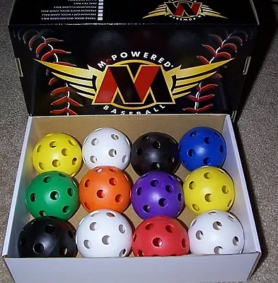 3 Dozen Multi Colored  Quality Plastic Practice Training Baseballs & Free Bucket • $59