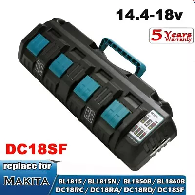 DC18SF 14.4v-18v Multi 4-Ports Fast Charger For Makita Battery BL18 BL14 • £76.89