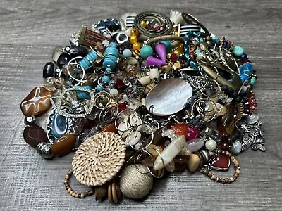 VINTAGE & MODERN 1.8 LB Estate JEWELRY LOT Bulk Crafting Junk Broken DIY Parts • $14.95