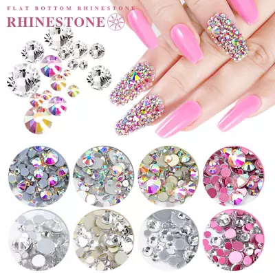 1440pcs Nail Art Rhinestones Glitter Diamond Crystal Gems 3D Tips DIY Decoration • $4.95