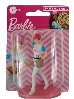 New - Miniature Barbie Doll ~ 3 Inch Mini Baseball Barbie Toy Cake Topper Mattel • $9.99