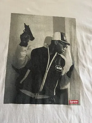 Vintage Supreme KRS One Photo White FW14 Large Krs-One BDP Malcolm X Rap Tee • $165.99