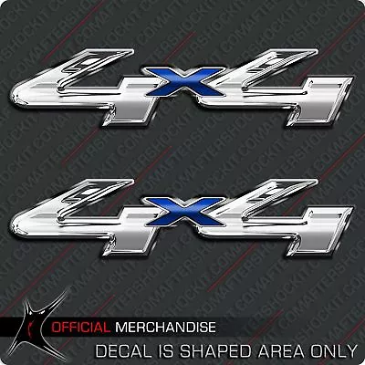 $12.99 • Buy Blue 4x4 Vinyl Truck Decal Sticker Chrome Print Style 2 Pack USA