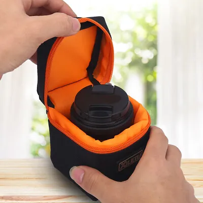 Padded Thick Camera Lens Bag Shockproof Protective Pouch Case For Camera Lens HG • £6.29