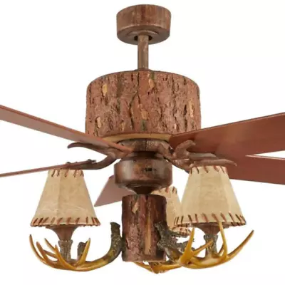 Hampton Bay Ceiling Fan Lodge Led Nutmeg Ceiling Fan Light Remote Control • $229.99